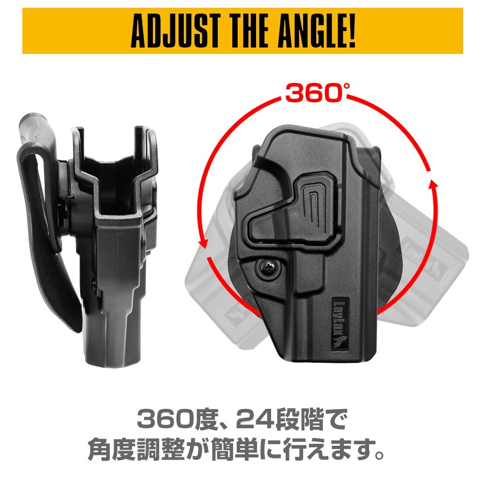 Holster for GLOCK G17 G18 G19 Polymer Attachment and Detachment Angle Adjustment [LayLax][CQC Glock][Right Hand][Tan] One-touch