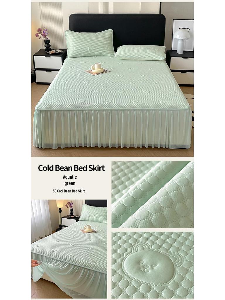 2025 Sommer Kühlmatte aus Eis-Seide – Waschbar, Rutschfest, Spannbettlaken für Zuhause