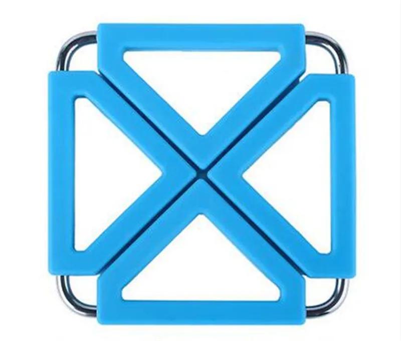 Foldable Square Kitchen Insulation Hot Pad Trivet Coaster Heat Resistant Pads Trivets Mat Multipurpose Silicone Pot Holder