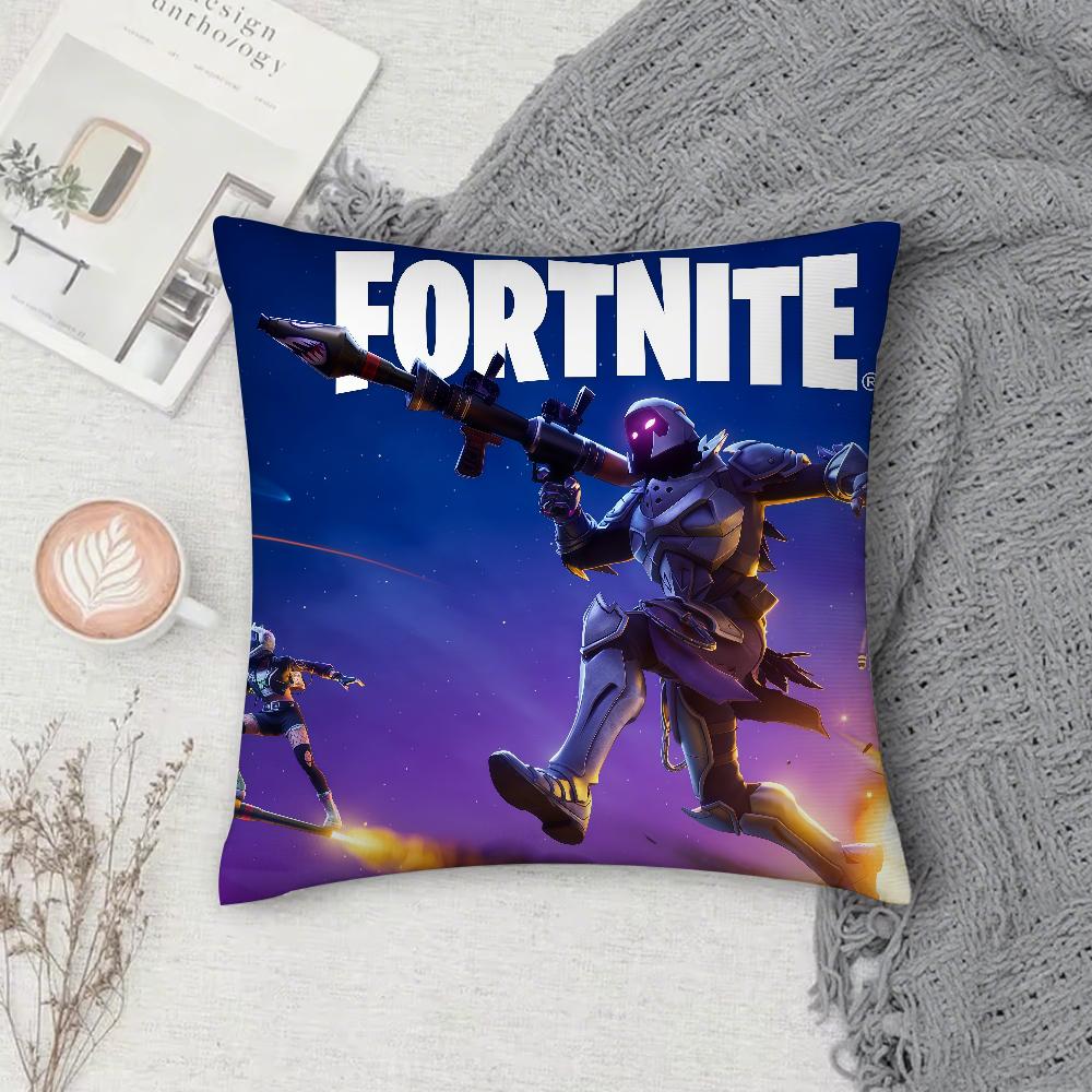 Game FFortnite Pillow Case Square DoubleSided Printing Sofa Cushion Cover Pillowcase Bedroom Bedside