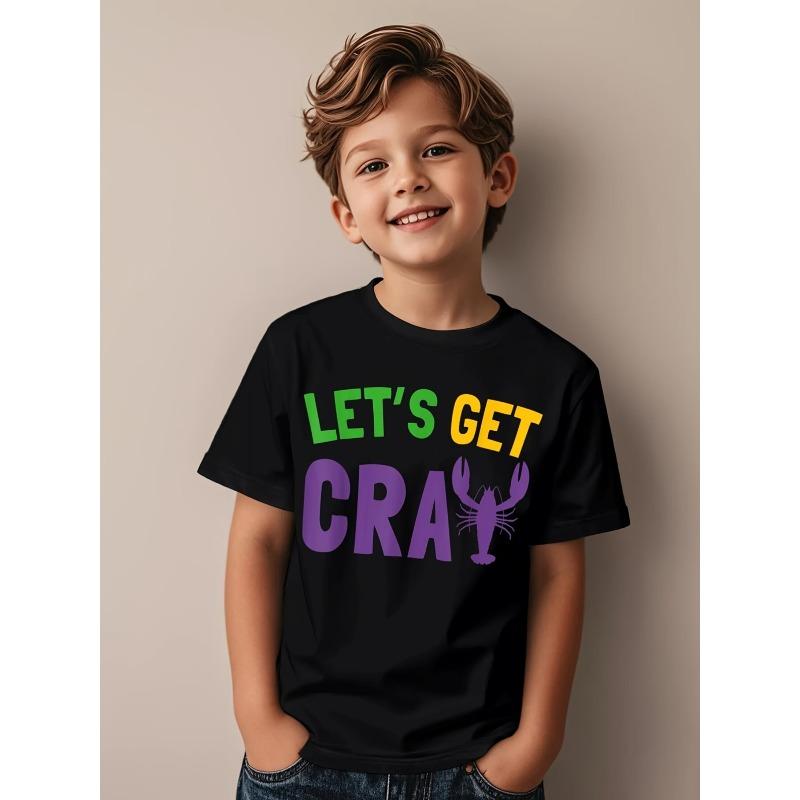 

European Size Boys Crew Neck Short Sleeved T Shirt Carnival Series Print 98cm чёрный