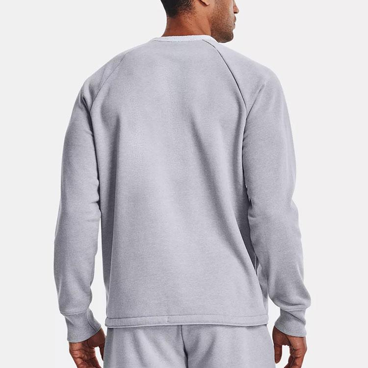 Under Armour Project Rock Solid Color Training Casual Long Sleeve Sports Sweatshirt Men tops Gray 1370452-011