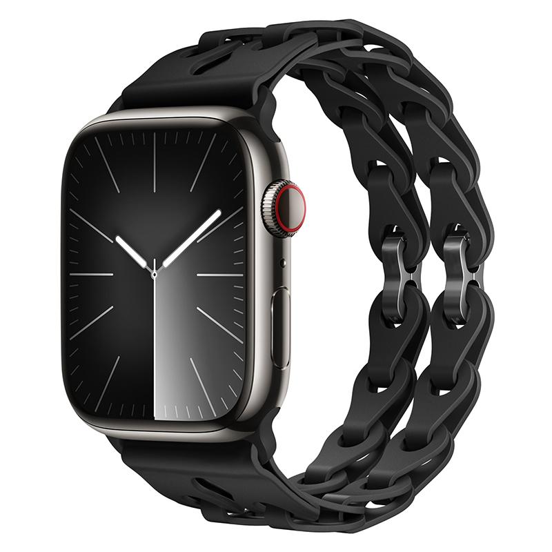 

Силиконовый ремешок для Apple Watch band 45мм 44мм 49мм 40мм 41мм 38мм 42мм ремень correa Браслет iWatch ultra 2 Series 9 8 7 6 5 3 Se 42mm 44mm 45mm 49mm чёрный