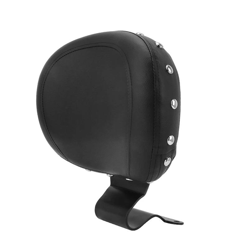 Motorcycle Front Rider Plug In Driver Backrest Black Sissy Bar Leather Cushion Seat Pad For Honda VTX 1300 VTX1300