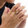 Punk Men's Square Ring,Stylish Waterproof Stainless Steel Ring,Glass Stone Tiger Eye Natural Stone Stamp Ring Thumb Ring Gift