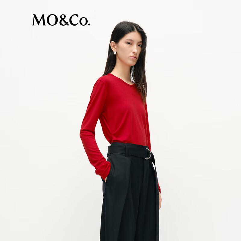 MO&Co. Slim-Fit Tencel Wool Blend Long-Sleeve T-Shirt