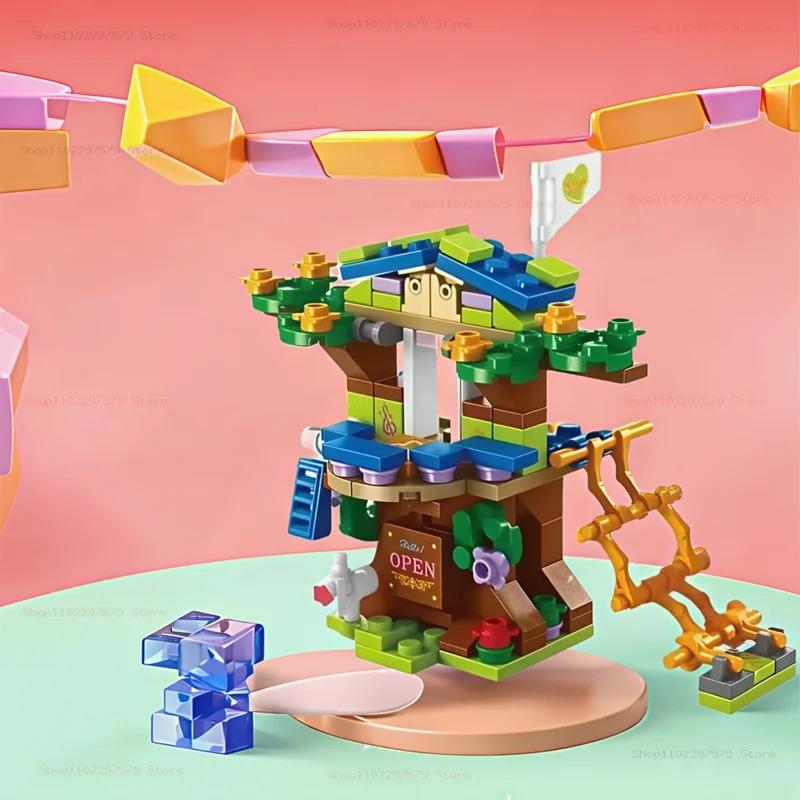 6-in-1 Tree House Mini Model Building Blocks, Children's Educational Street Scene Assembly Toys, Christmas Gifts Boys And Girls