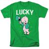 Looney Tunes Porky Pig St. Patricks Lucky Mens T Shirt Kelly Green Officially Li