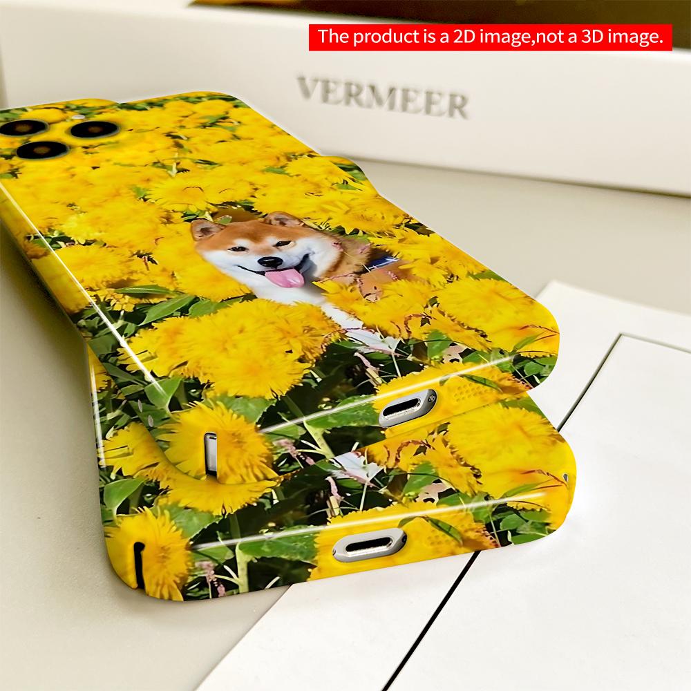 Shiba Inu Amid Yellow Flowers Phone Case All Inclusive Film Hard Phone Case, Compatible with iPhone 18 Pro Max 17 16 15 14 13 12 11