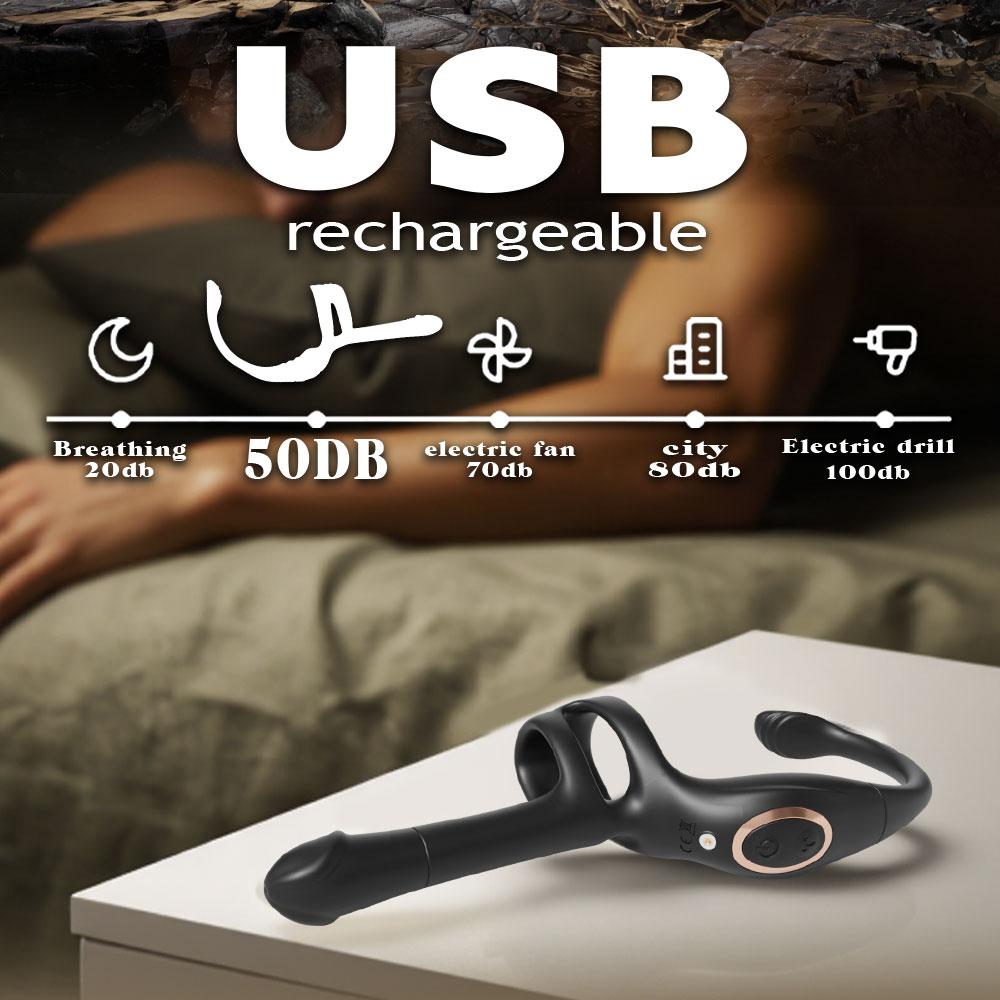 2 In 1 Male Prostate Massager Vibrator Anal Plug Cobra Penis Ring Ass Plug Vibrator Erotic Toy Male Masturbator