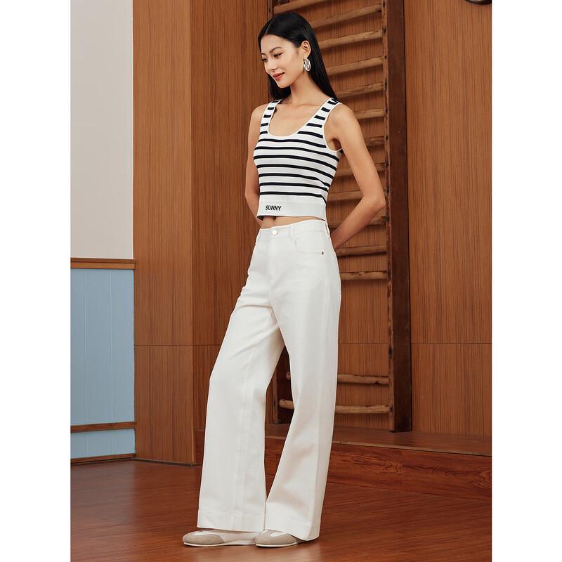 JUZUI Women's Striped Knit Vest