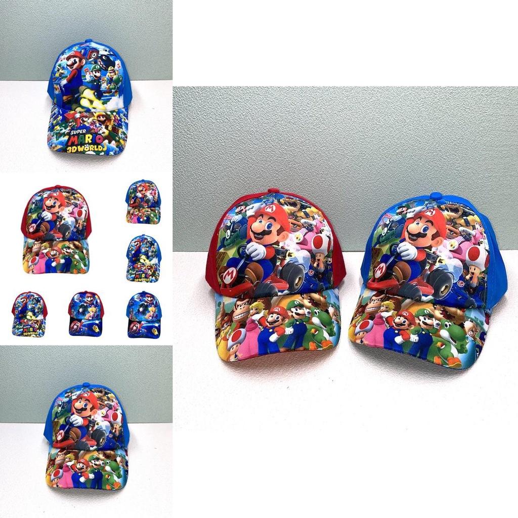 Super Mario Cartoon Baseball Cap Adjustable Sun Hat For Kids And Adults
