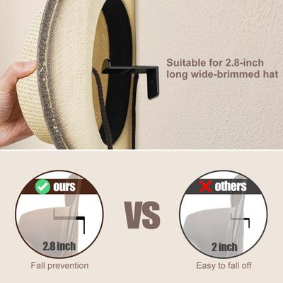 4/8 Pezzi Ganci per Cappelli Supporti per Cappelli da Cowboy Facile Installazione Adesivo Forte Montaggio a Parete Porta Cappellini Organizzatori per Cappellini da Baseball