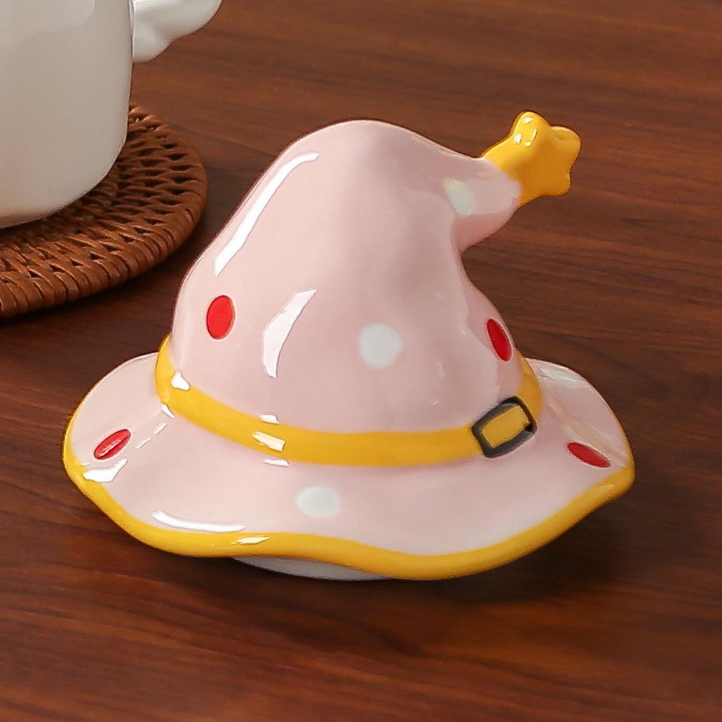Cartoon Ghost Ceramic Mug with Lid - Cute Souvenir Gift for Girls & Best Friends ≈380ml