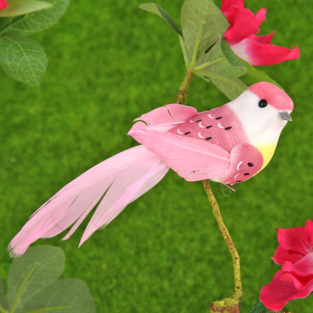 12pcs/set Artificial Foam Colorful Feather Bird Home Ornament Wedding Decoration