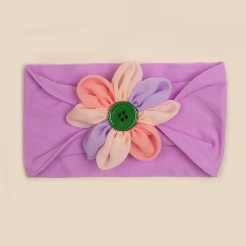 New Children's Nylon Elastic Headband, Baby Candy-colored Flower Headscarf, Summer Thin Baby Hair Accessories