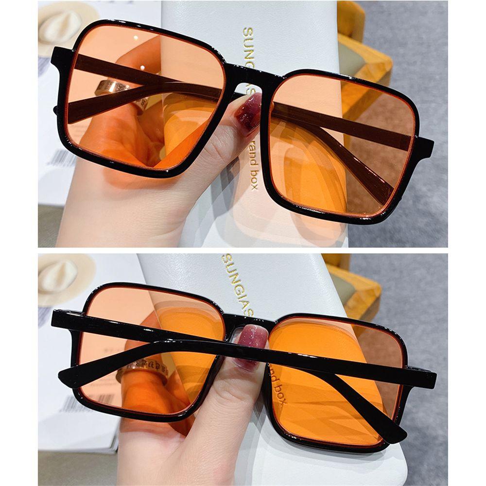 Retro Black Vintage Eyewear Women Square Sunglasses Oversized Sunglasses Goggle Men Sun Glasses