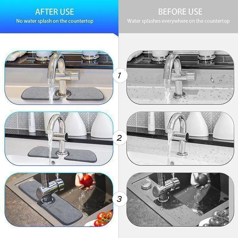 Home Kitchen Sink Splash Mat Faucet Splash Catcher Countertop Absorbent Mat For Kitchen Bathroom Drying