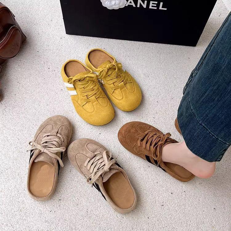 Retro Bag Head Slippers Women Wear One Pedal, Thick-soled Lazy Person Increases Height, Casual Moral Training Shoes, New In Spring and Summer 2025