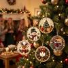 6Pcs Wooden Base DIY Christmas  Painting Kit  Art Xmas Hanging Decor  Holiday Party
