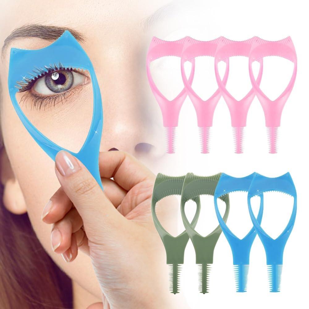 Crystal Mascara Shield Eyeliner Assistant 3 In1 Eyelashes Tools 3-In-1 Eyelash Comb Template  Women