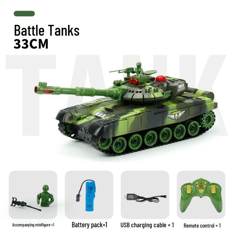 Large RC Parent-Child Tank Battle Toy: Rechargeable, Tracked Off-Road 2.4G Cannon Vehicle