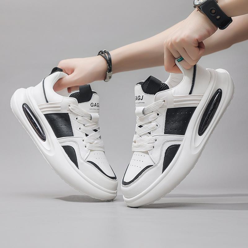 

Мужские весенние и осенние туфли на воздушной подушке, мужские белые туфли, увеличивающие рост, дышащие, повседневные, спортивные, на толстой подошве, папины туфли 43