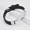 Silicone Strap Sport Wristband Stainless Steel Couple Bangle Men's Bracelet  Jewelry Accessories