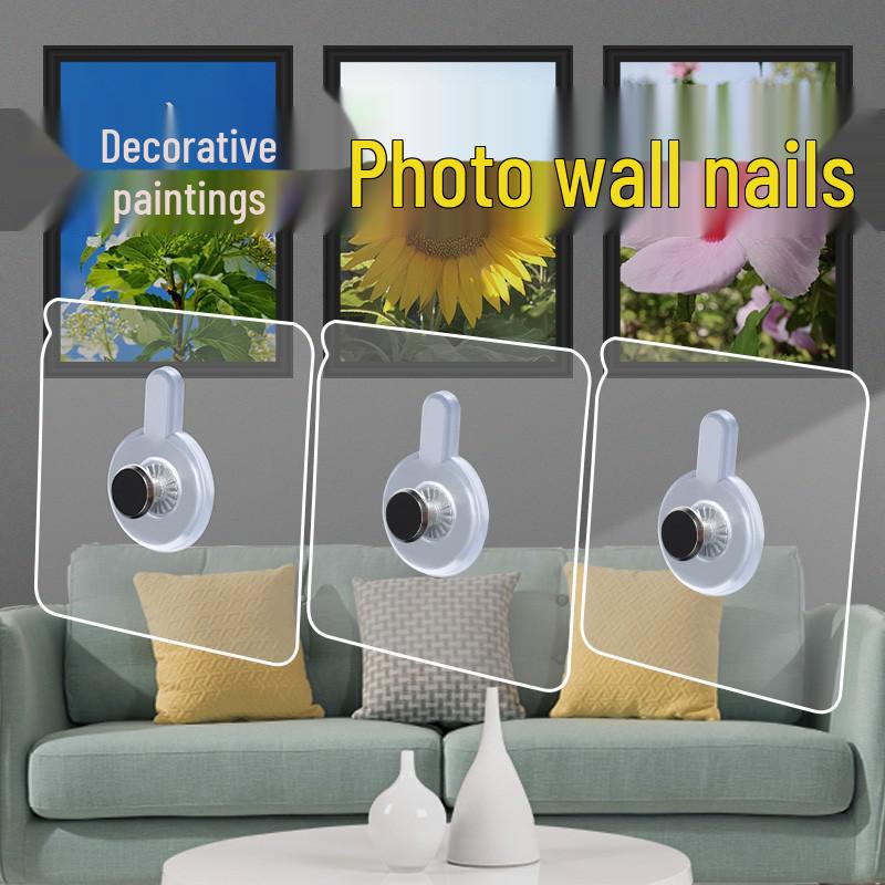 Multi-layer Adhesive Wall-Mount Storage Rack with Transparent Hooks for Bathroom