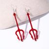 1 Pair Devil Earrings Halloween Earrings Dangle Red Devil Accessories for Women