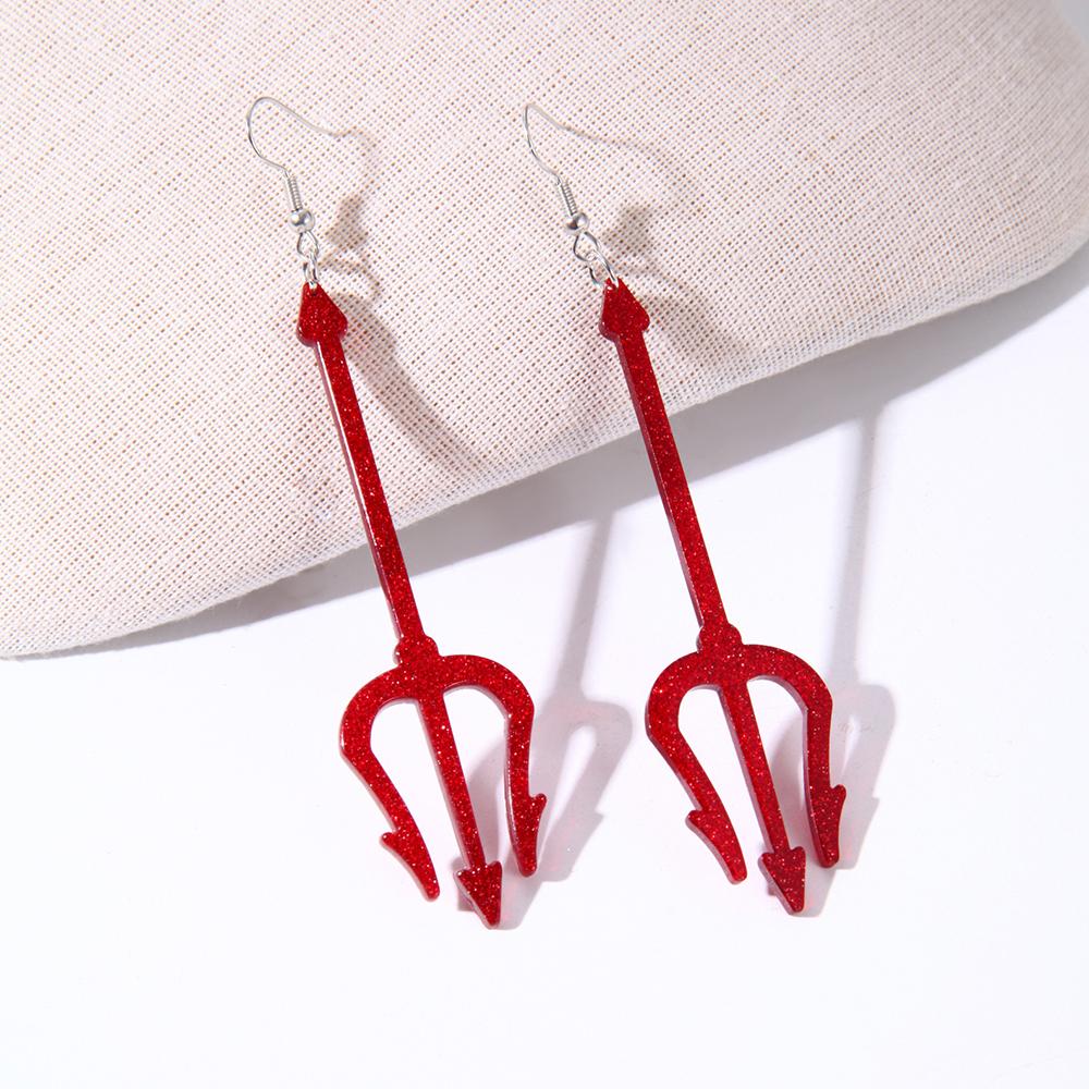 1 Pair Devil Earrings Halloween Earrings Dangle Red Devil Accessories for Women
