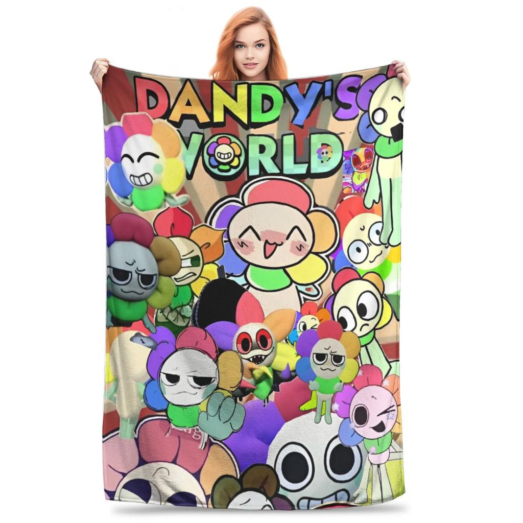 Cartoon Games Dandys World Flannel Blanket  Cozy Throw for Sofa Bedding Lounge xcm