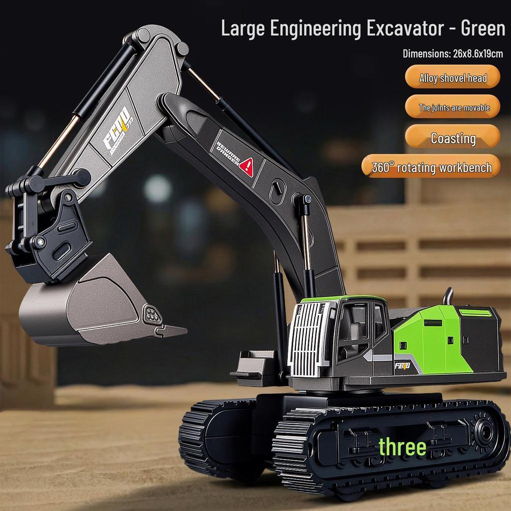 Eylemsizlik Mühendislik Aracı için Damperli Kova ve Forklift Durdurma Arabası Modeli ile Çocuk İtmeli Ekskavatör Oyuncağı.