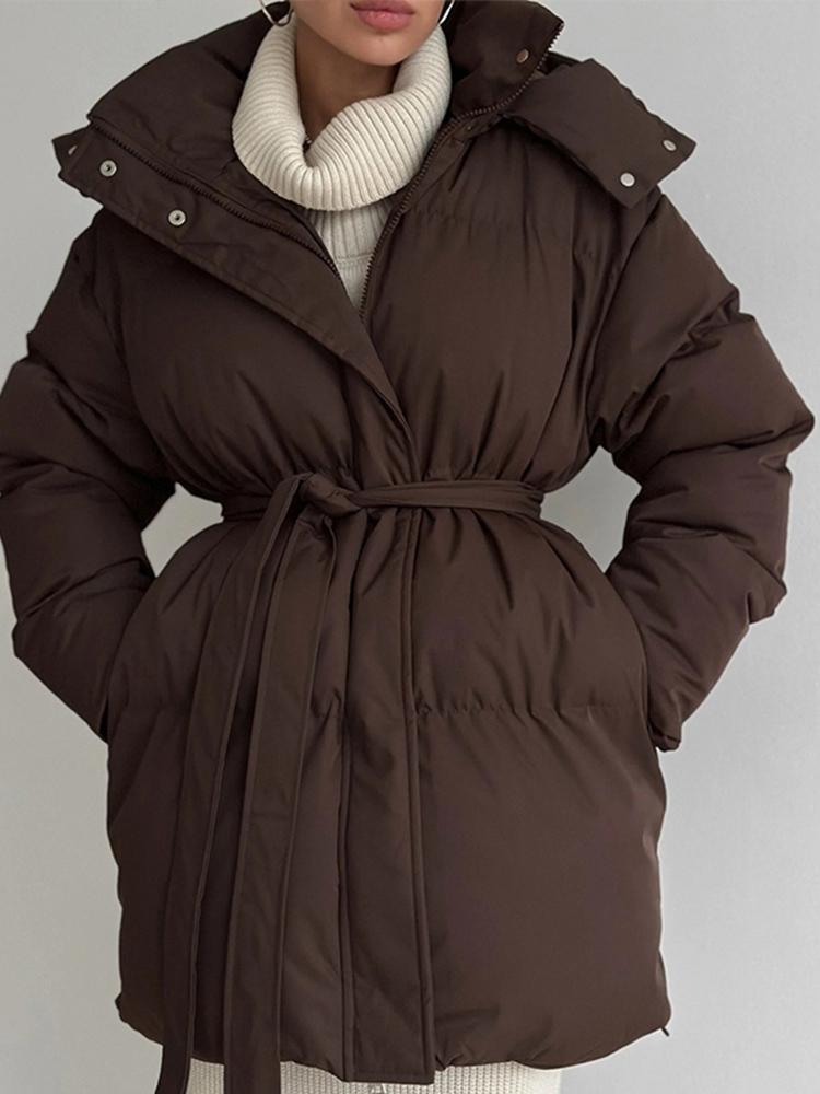 

Женское V-образное Пальто Лонг с длинными рукавами и однобортной застежкой S коричневый