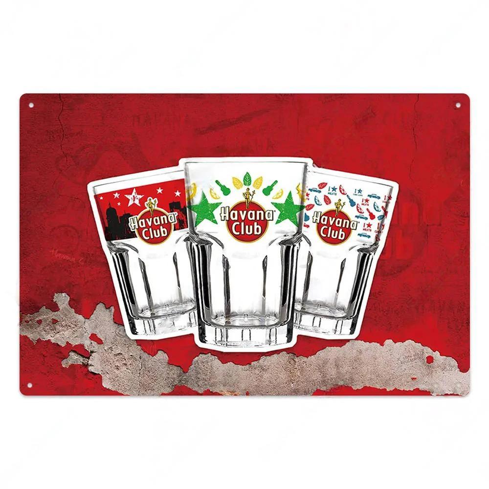 Havana Rum Vintage Tin Signs Metal Posters Decor Retro Plaque Stickers for Pub Club Man