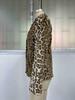 Women's European & American INS New Leopard Print Button-Down Lapel Coat