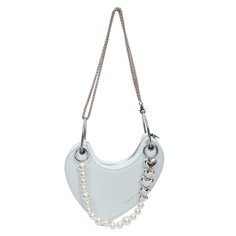 Niche design bag women's new summer chain messenger bag peach heart bag