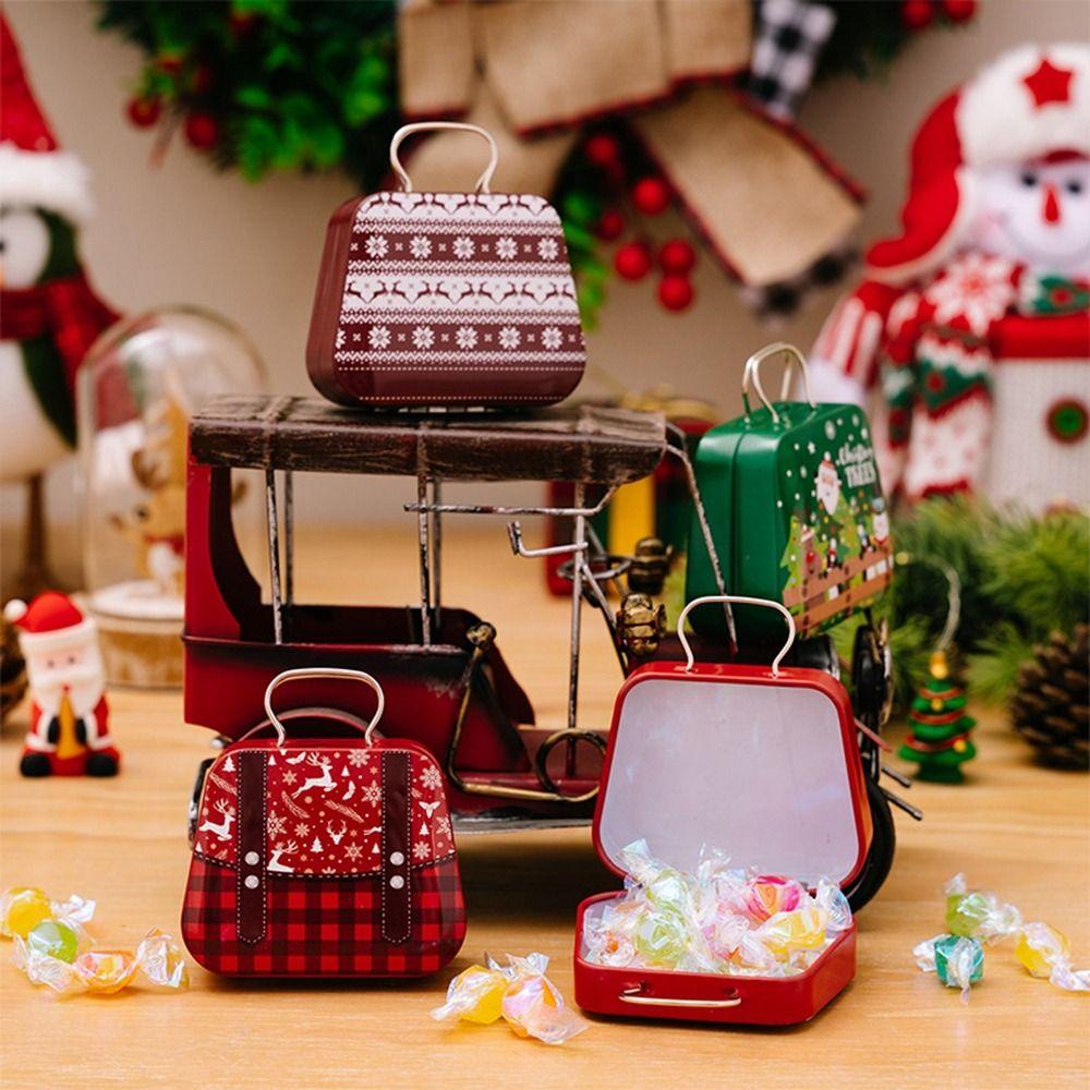Kids Gift Christmas Tin Box Tinplate Handbags New Mini Iron Boxes Christmas