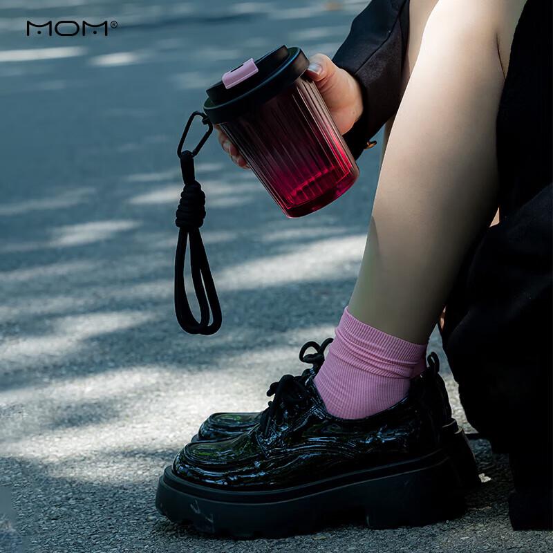 MOM Sweet Cool Black Pink Glass Drinking Cup