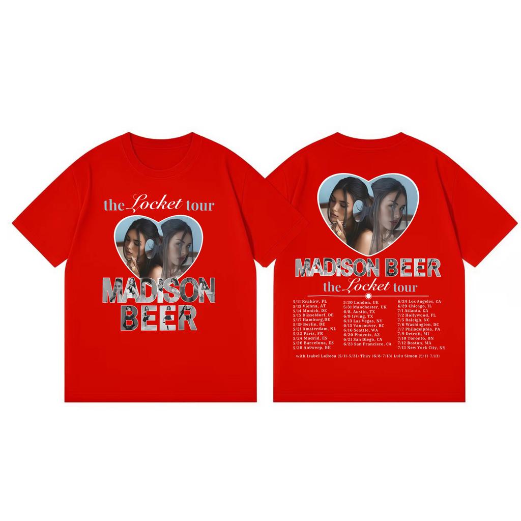 Singer Madison Beer The Locket Tour 2026 Tshirts High Quality Fashion Short Sleeve T Shirt Men Women Casual Oversized Tshirt