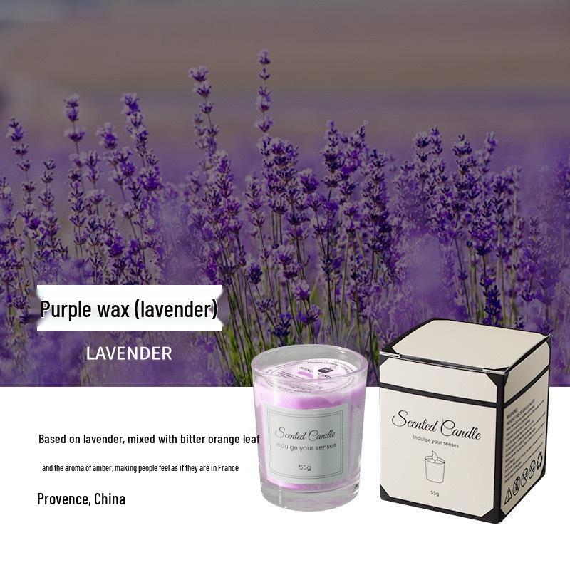 Cross-Border Aroma Candle: Long-lasting Soy Wax in Glass Cup for Home and Hotel Use 55g