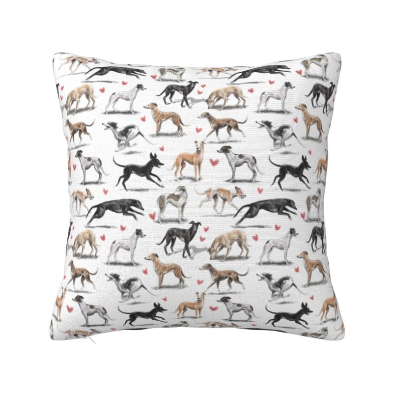 Custom Medieval Greyhound Cushion Cover Whippet Sighthound Dog Soft Luxury Pillows Decor Home
