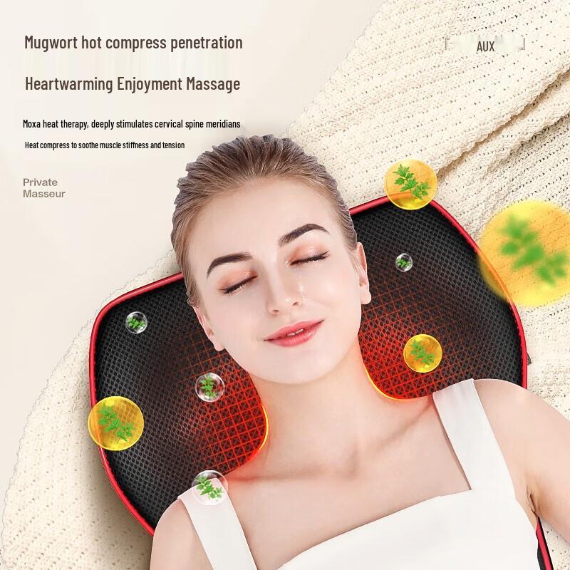 AUX Heated Neck and Shoulder Back Massager Cushion