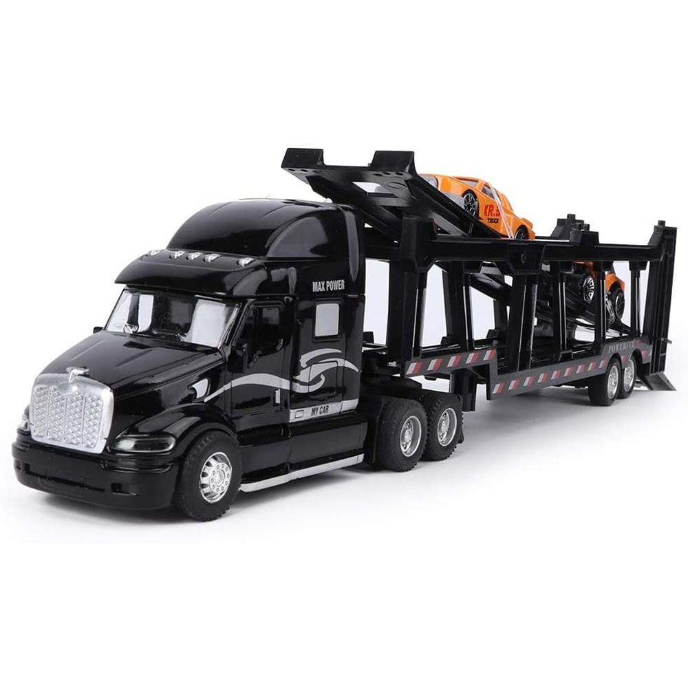 1/48 symulacja pojazdu transportowego odlewanego ciśnieniowo, aluminiowy model ciężarówki z lekkim efektem dźwiękowym, samochodzik-zabawka