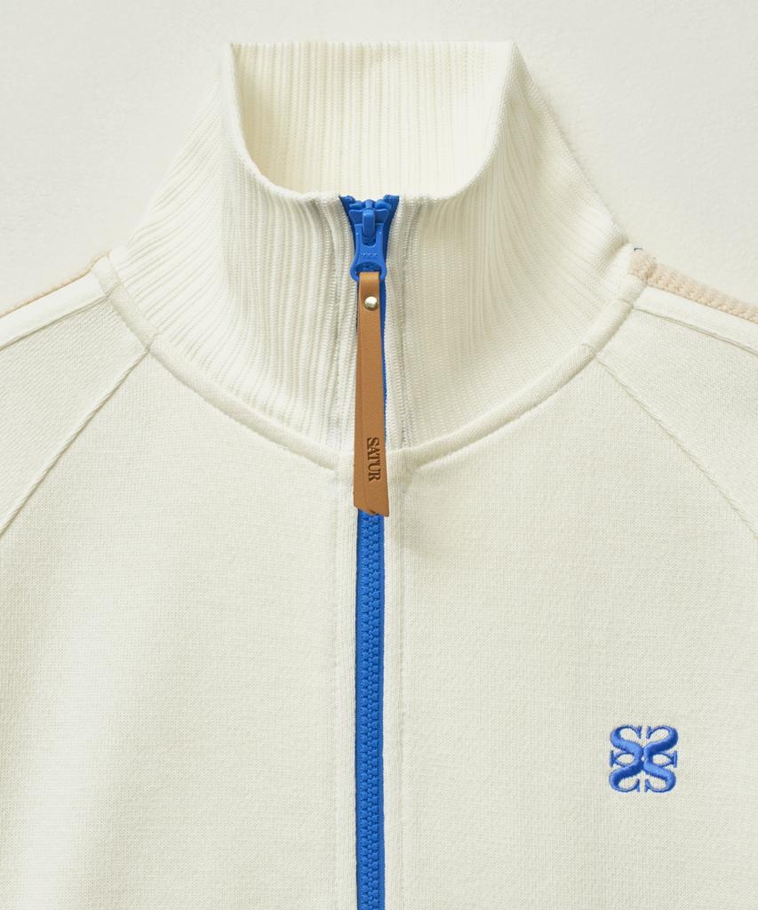 Satur Lawton All Day Track Zip-Up Jacket White