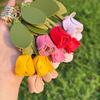 1pc Women's Key Ring, Keychain Sweet Creative Cute Colorful Flower Tulip Pendant, for Daily Wear Bags and Clothing Pendant Decor