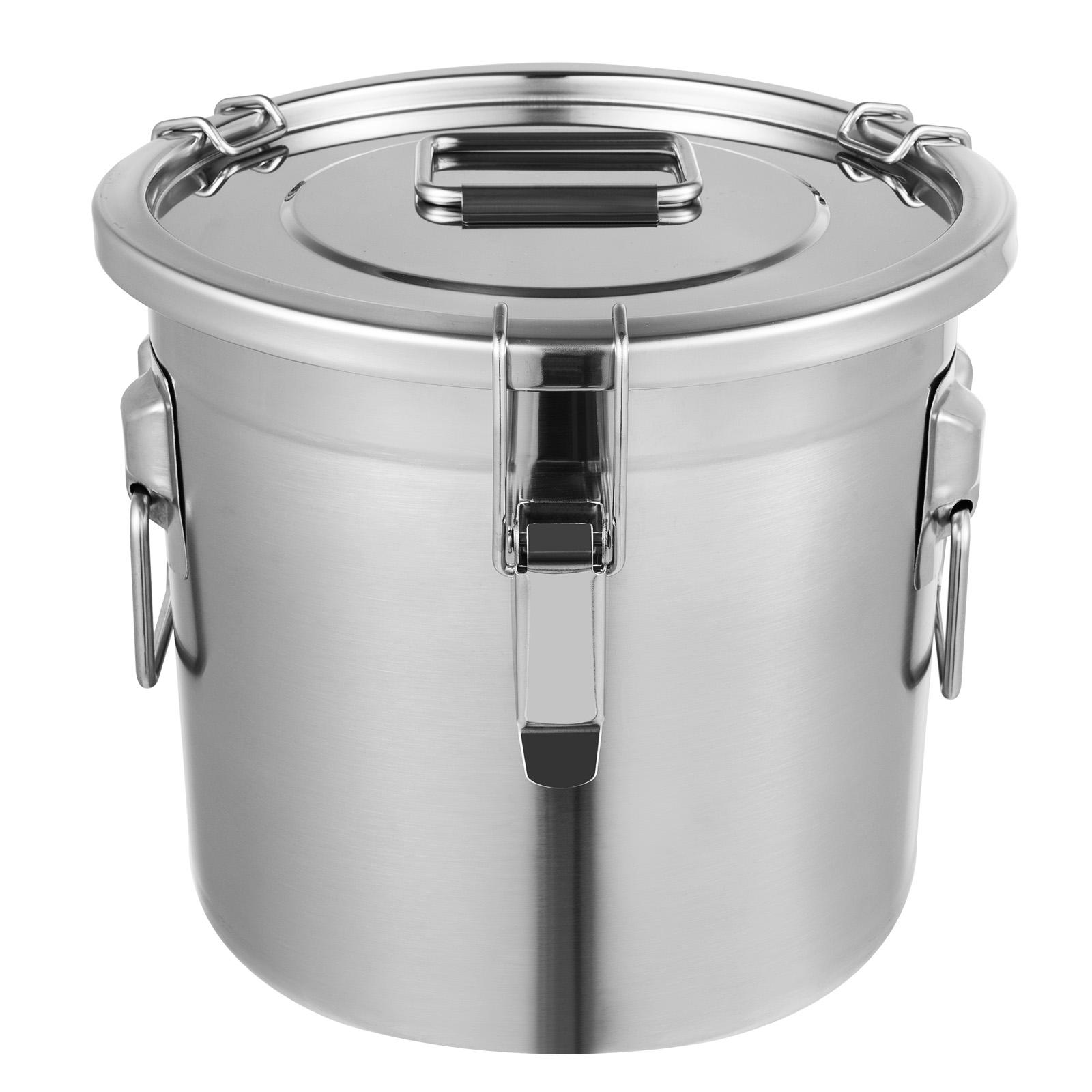 304 Stainless Steel Airtight Canister for Kitchen12L Flour Container with Lid and Locking ClampFood Storage Container for Rice серебряный 8090₽