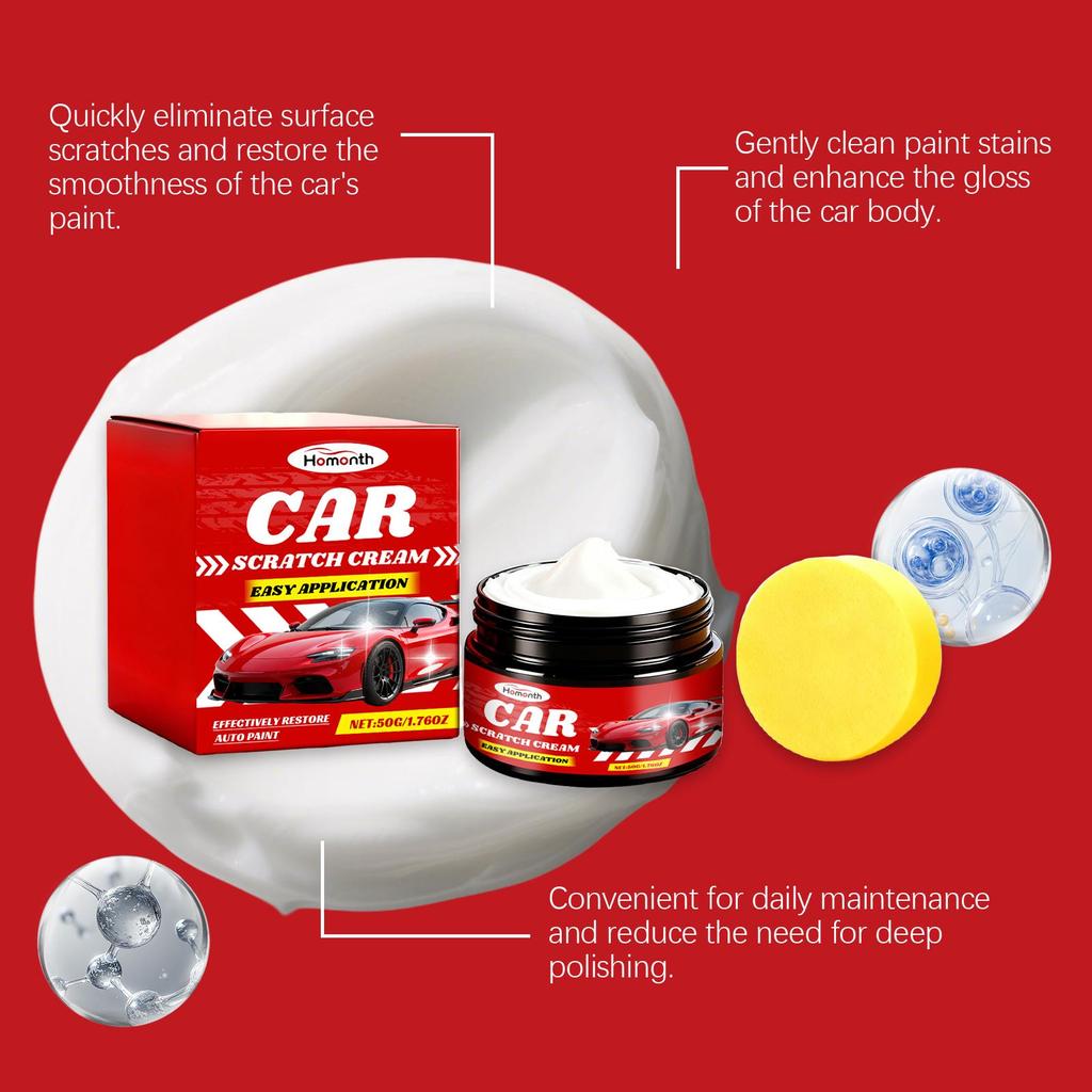Homonth Car Scratch Repair Polish Nano Coating Scuff Scratch Remover Paint Restorer for Car Body with Sponge 1 Set