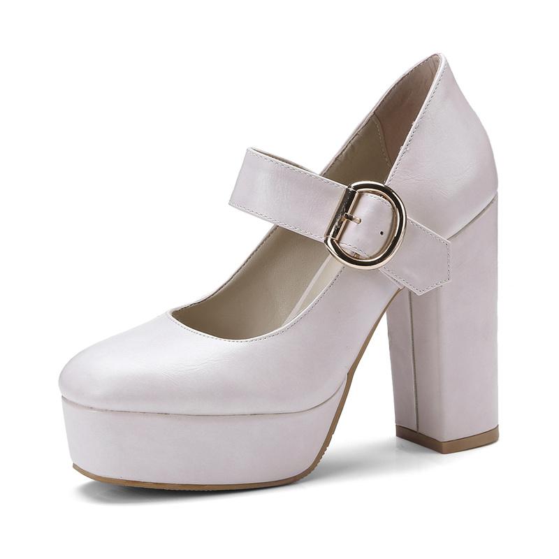 

Модные женские туфли на каблуке Мэри Джейн Обувь Платформа Высокий каблук Женские Сексуальная кожа Черный Белый Свадебная вечеринка Обувь Платье Туфли-лодочки Дамы 36