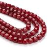 7-8MM Faceted Square Shape Ruby Color Chalcedony Natural Stone Loose Cube Spacer Beads for Jewelry Making Diy Bracelet Accessory